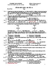 Đề kiểm tra học kì I môn Sinh học Lớp 12 - Mã đề 119 - Trường THPT Quảng Ninh